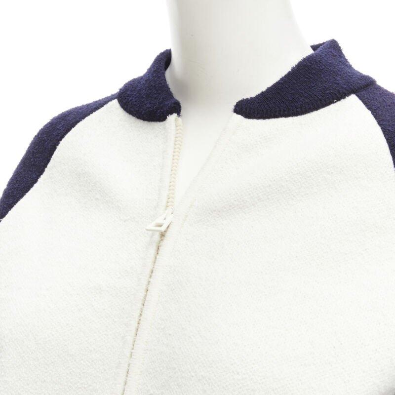 Black CHRISTIAN DIOR 2021 I Love Paris wool cropped track jacket zip bomber FR34 XS For Sale