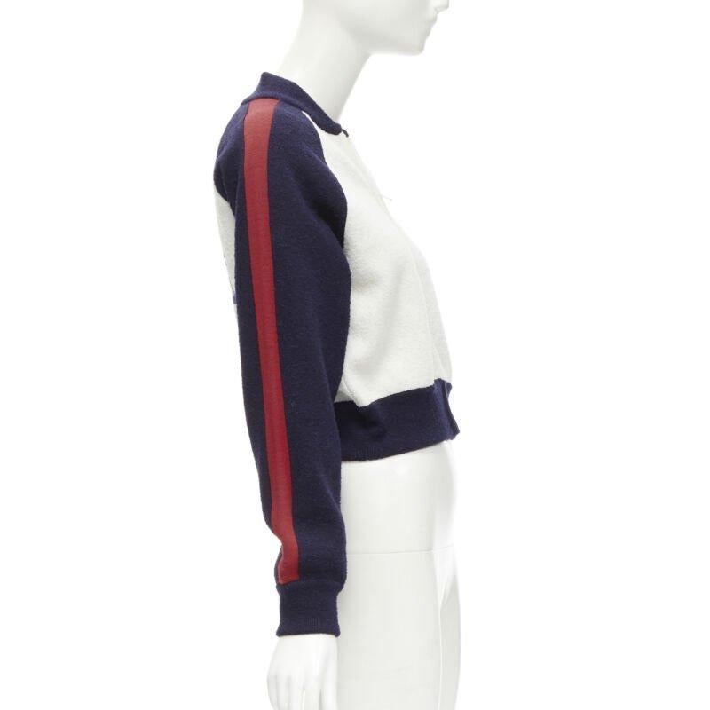 CHRISTIAN DIOR 2021 I Love Paris wool cropped track jacket zip bomber FR34 XS For Sale 1