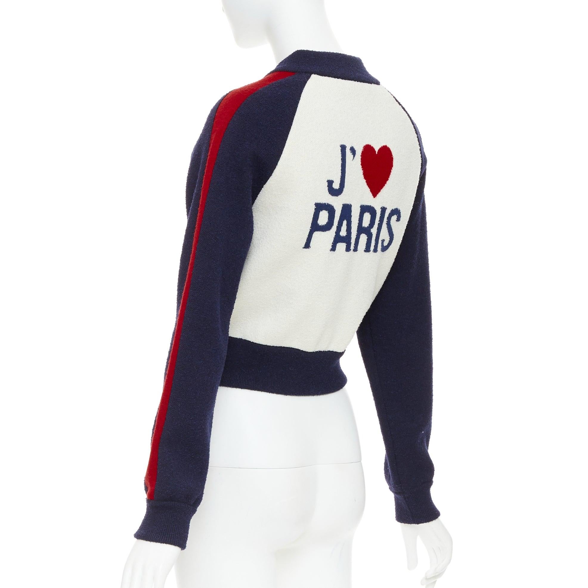 Christian Dior 2021 I Love Paris in lana, giacca da ginnastica con zip bomber FR34 XS in vendita 2