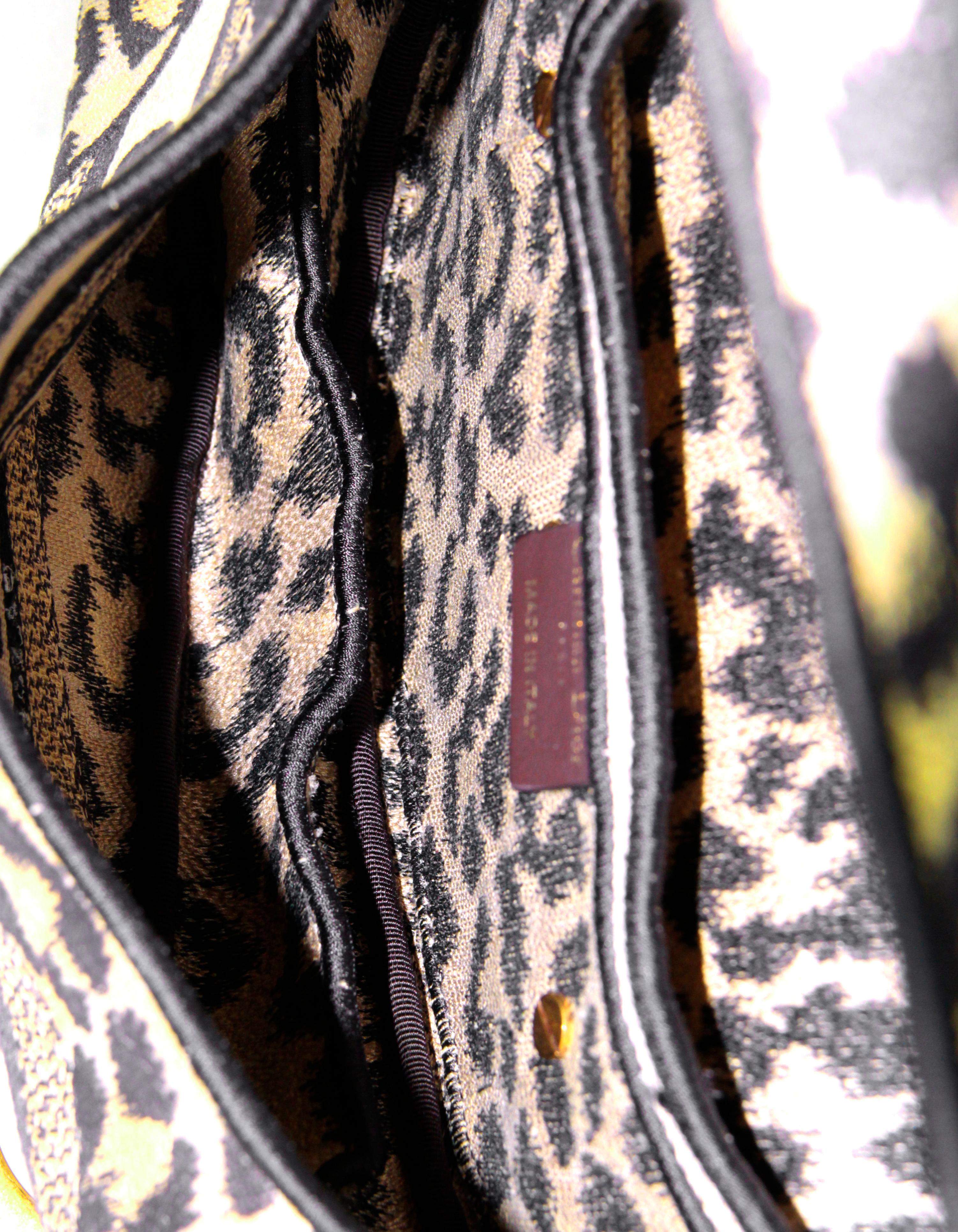 Black Christian Dior 2021 Mizza Embroidery Leopard Print Saddle Bag rt. $4, 500