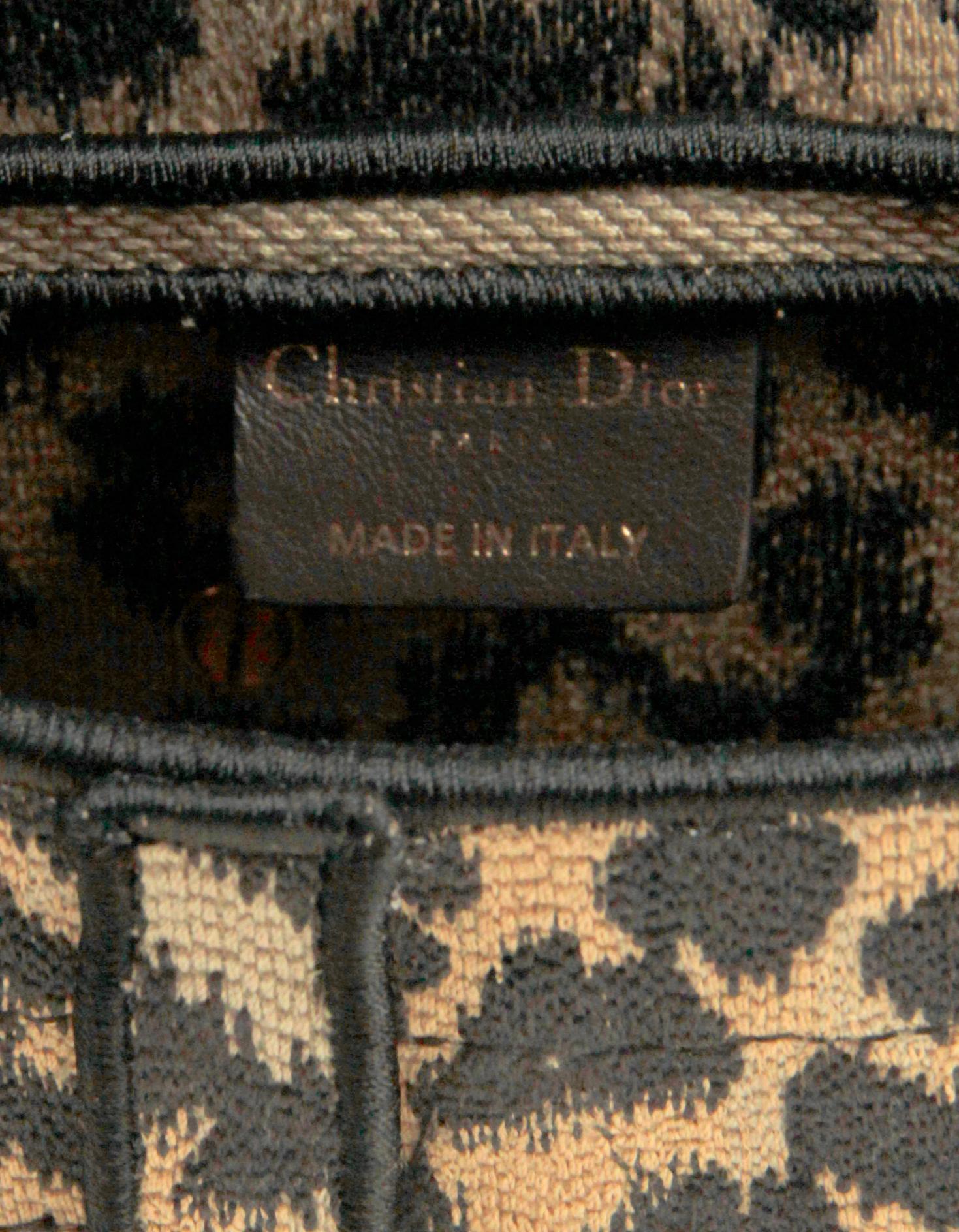 Women's Christian Dior 2021 Mizza Embroidery Leopard Print Saddle Bag rt. $4, 500