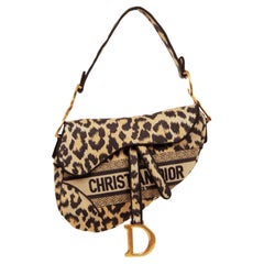 Christian Dior 2021 Mizza Embroidery Leopard Print Saddle Bag rt. $4, 500