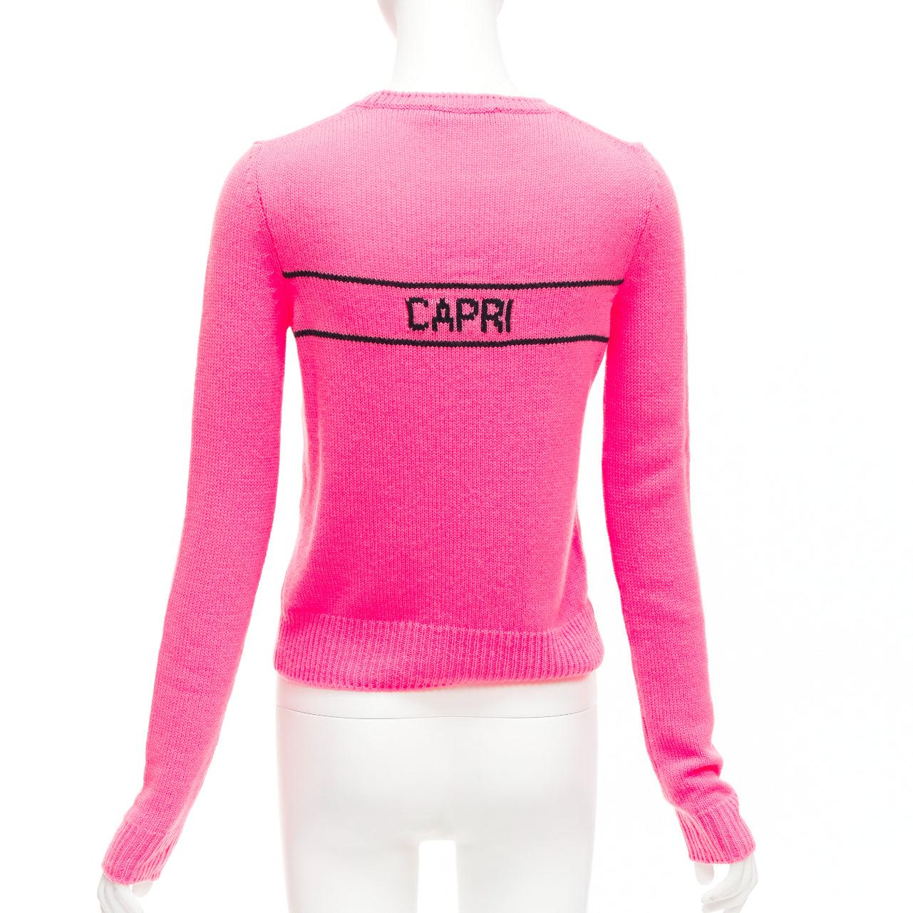 CHRISTIAN DIOR 2022 100% cashmere pink star logo long sleeve sweater FR34 XXS For Sale 1