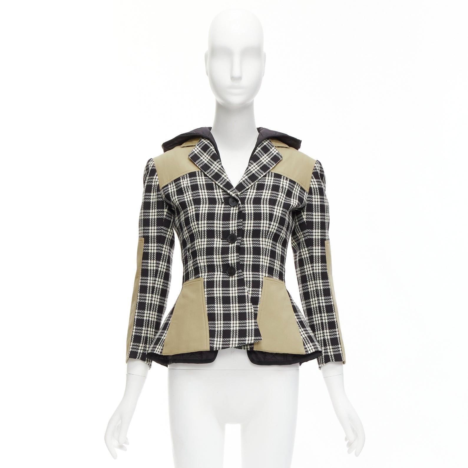 CHRISTIAN DIOR 2022 black white virgin wool Cannage lined bar jacket FR34 XS For Sale 6
