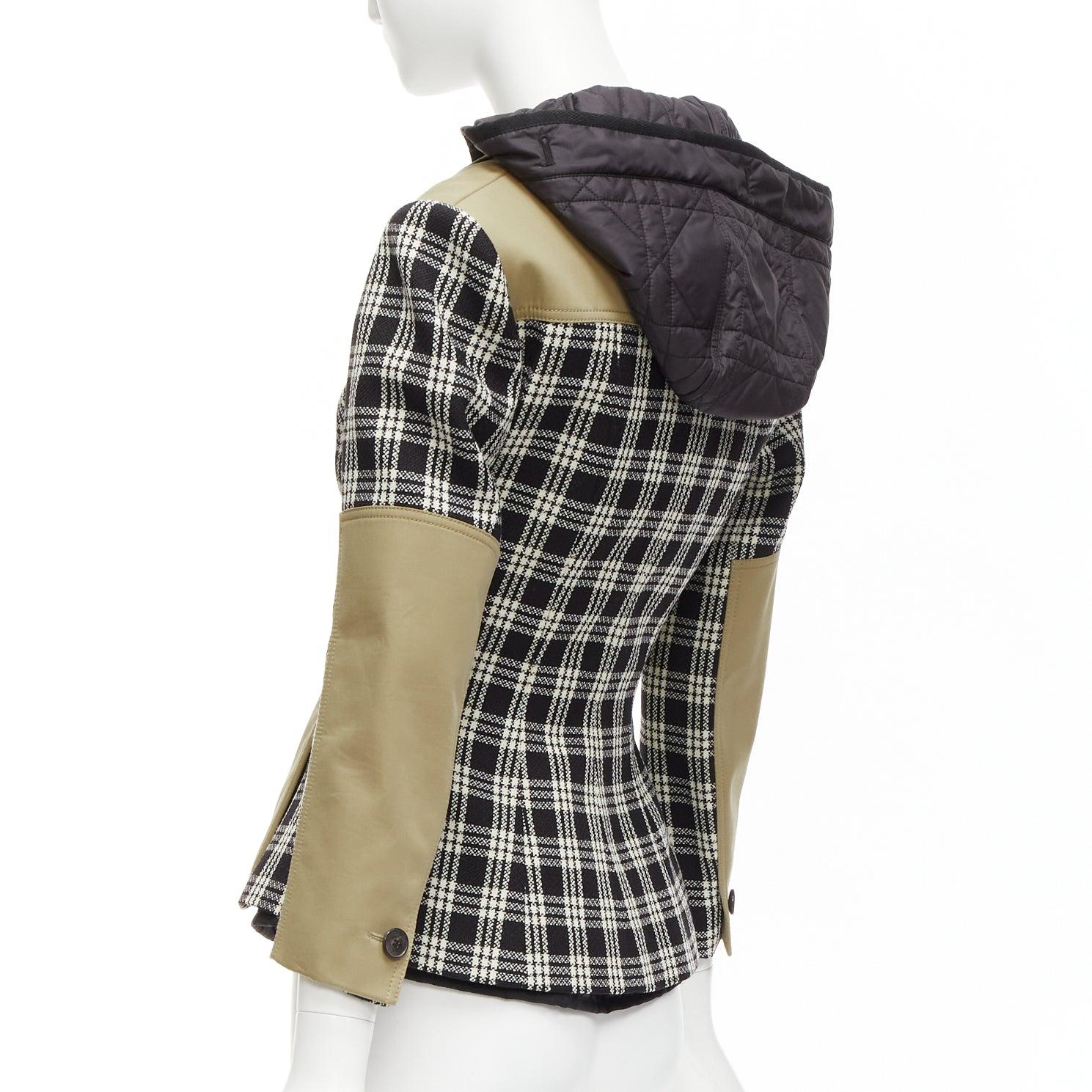 CHRISTIAN DIOR 2022 black white virgin wool Cannage lined bar jacket FR34 XS For Sale 2