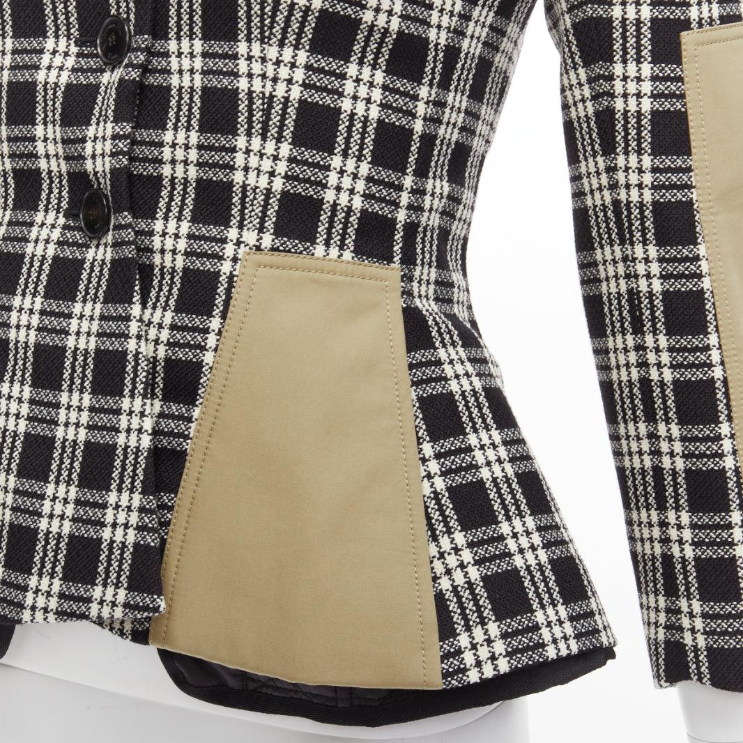 CHRISTIAN DIOR 2022 black white virgin wool Cannage lined bar jacket FR34 XS For Sale 3