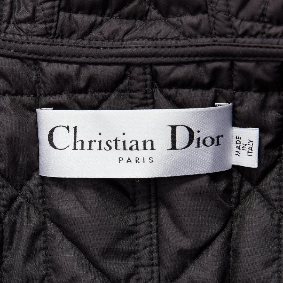 CHRISTIAN DIOR 2022 noir blanc laine vierge veste de bar doublée Cannage FR34 XS en vente 5