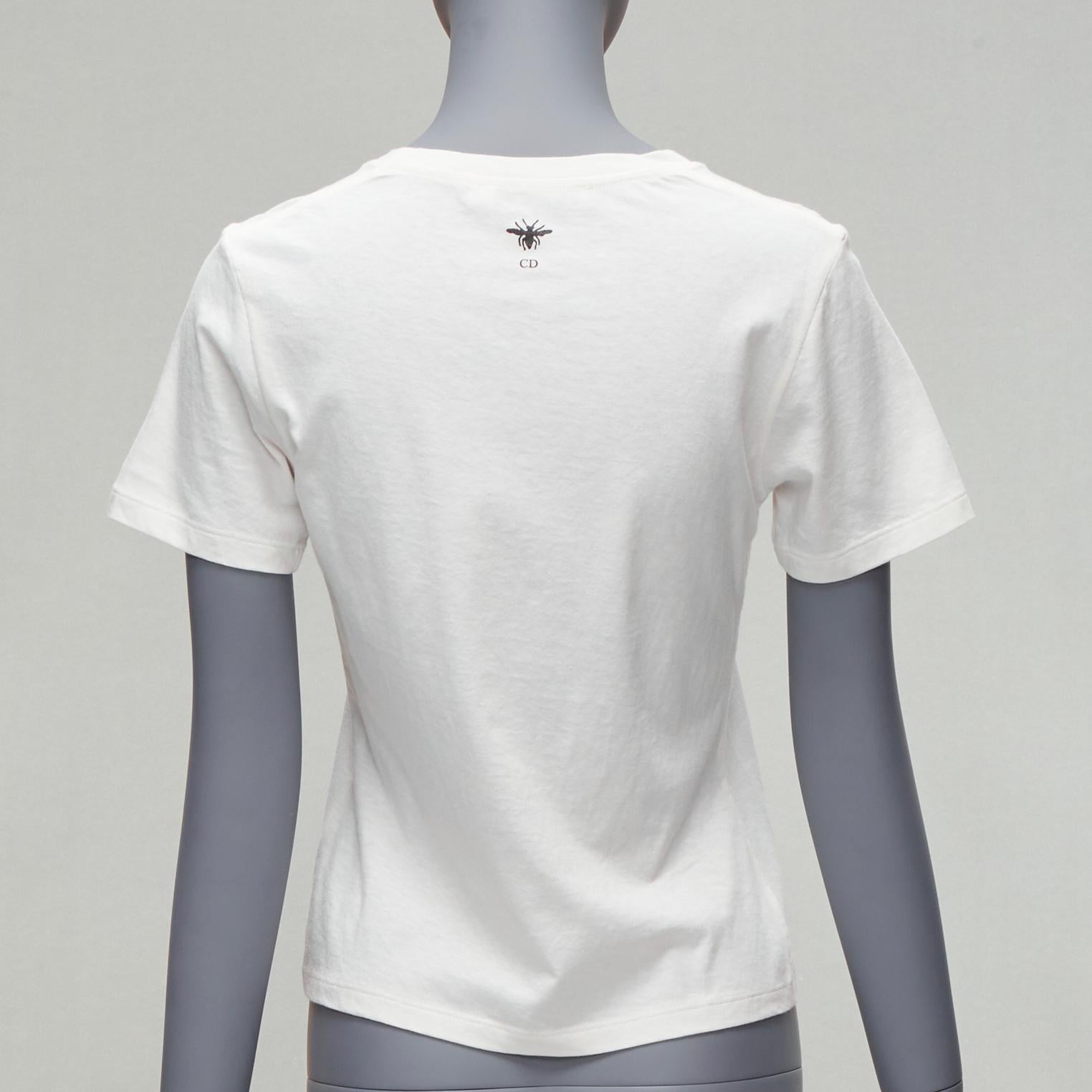 Women's CHRISTIAN DIOR 2022 Dior Vibe neon pink star logo graphic CD bee white tshirt XS For Sale