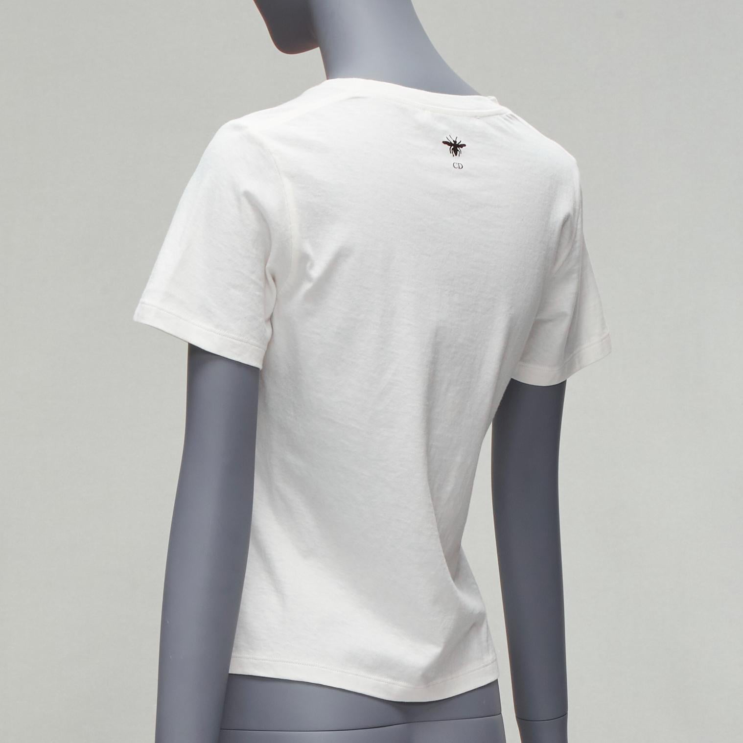 CHRISTIAN DIOR 2022 Dior Vibe neon pink star logo graphic CD bee white tshirt XS For Sale 1