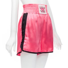 CHRISTIAN DIOR 2022 Dior Vibe pink satin black panels boxing shorts XS
