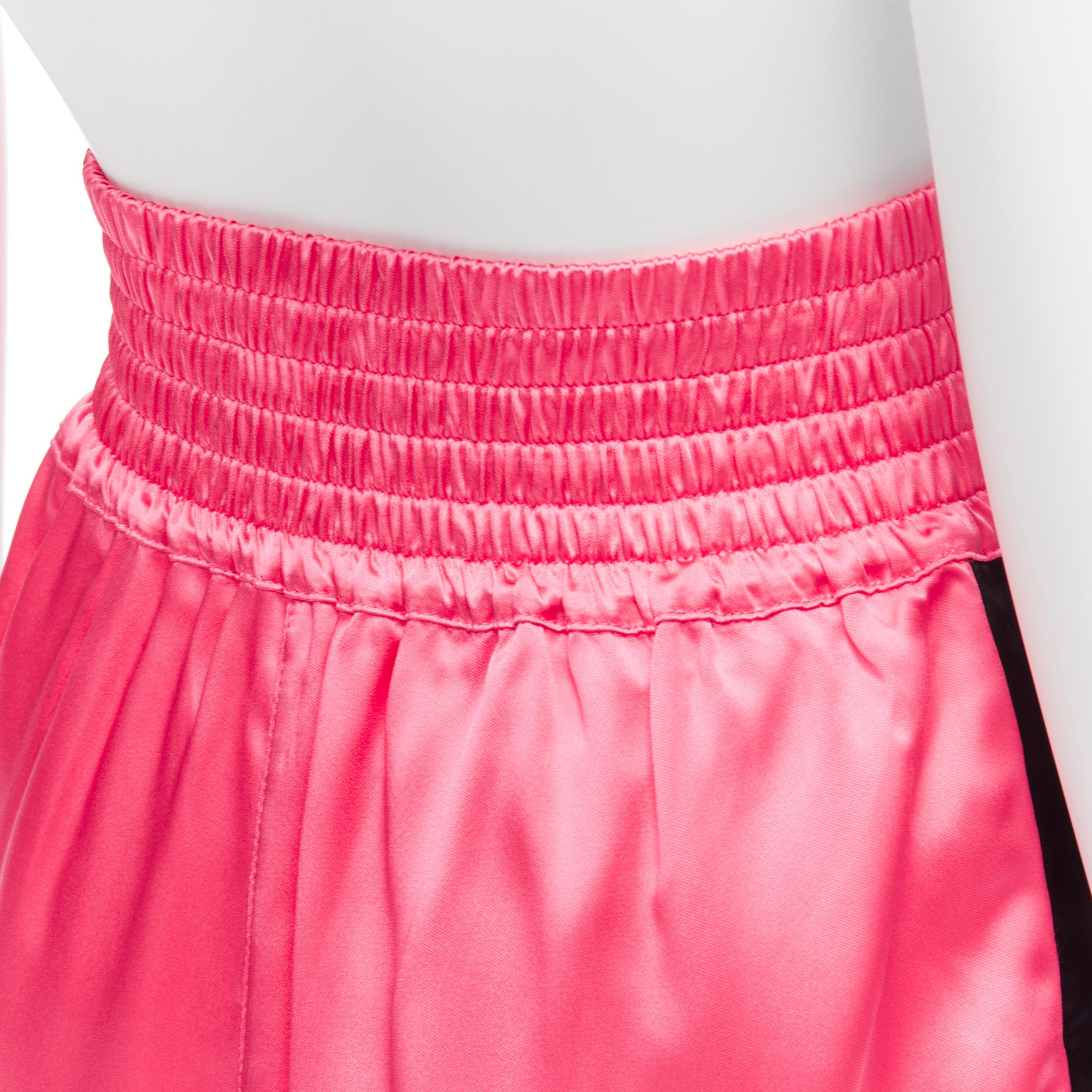 CHRISTIAN DIOR 2022 Dior Vibe pink satin black panels boxing shorts XS For Sale 2