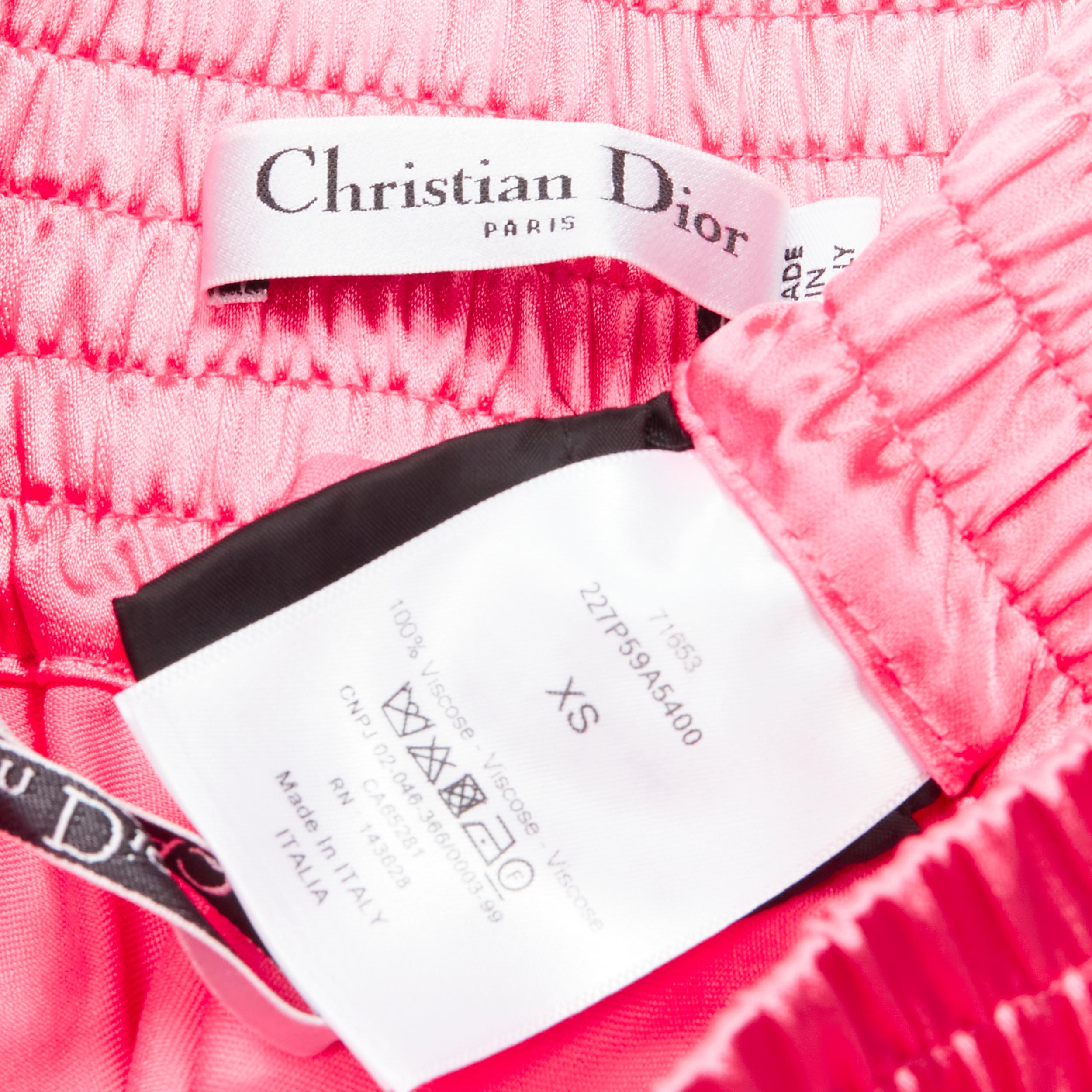 CHRISTIAN DIOR 2022 Dior Vibe pink satin black panels boxing shorts XS For Sale 3
