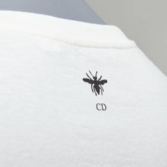 CHRISTIAN DIOR 2022 L'union fait le Force white cotton linen stamp tee XS