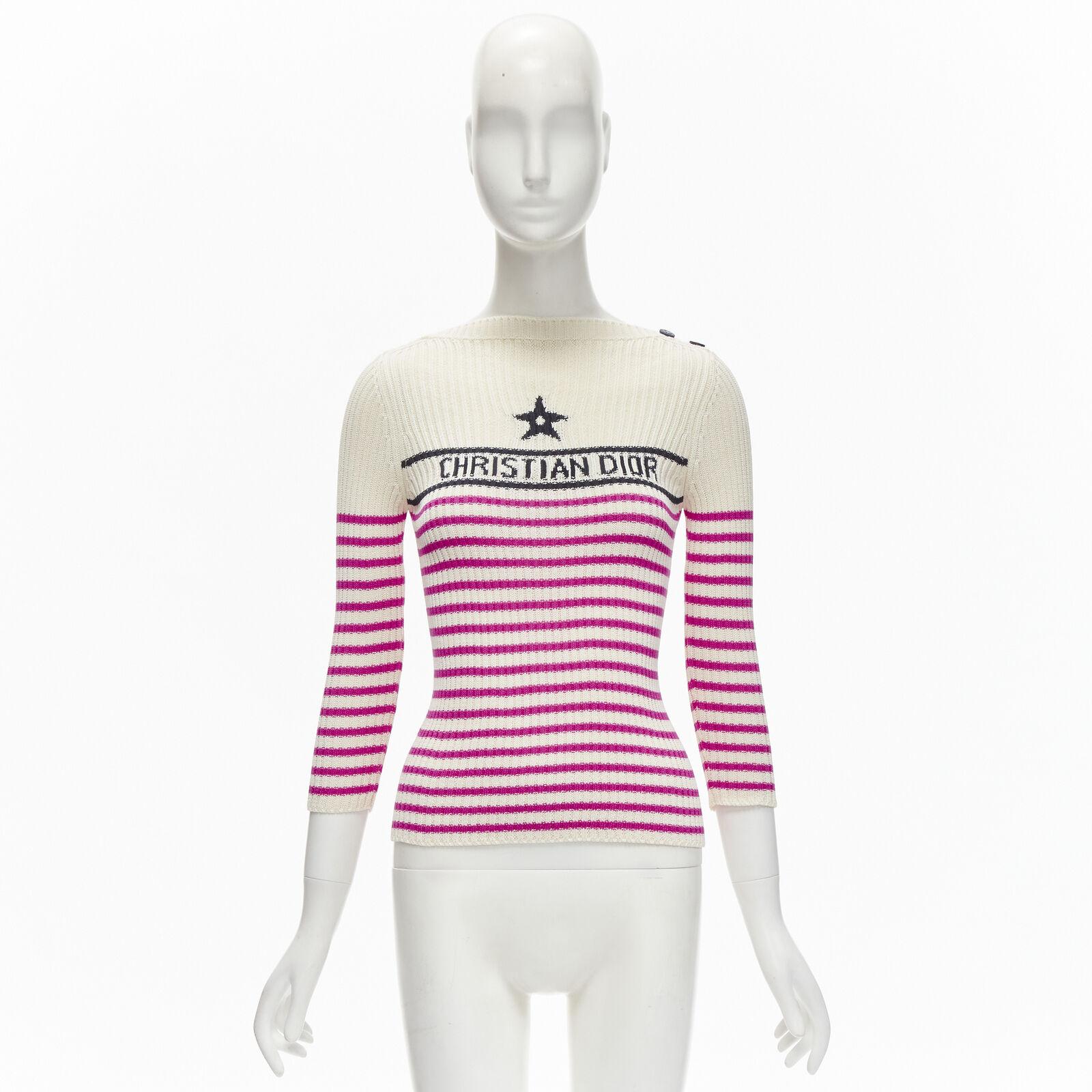 CHRISTIAN DIOR 2022 Mariniere pink nautical sailor stripe logo