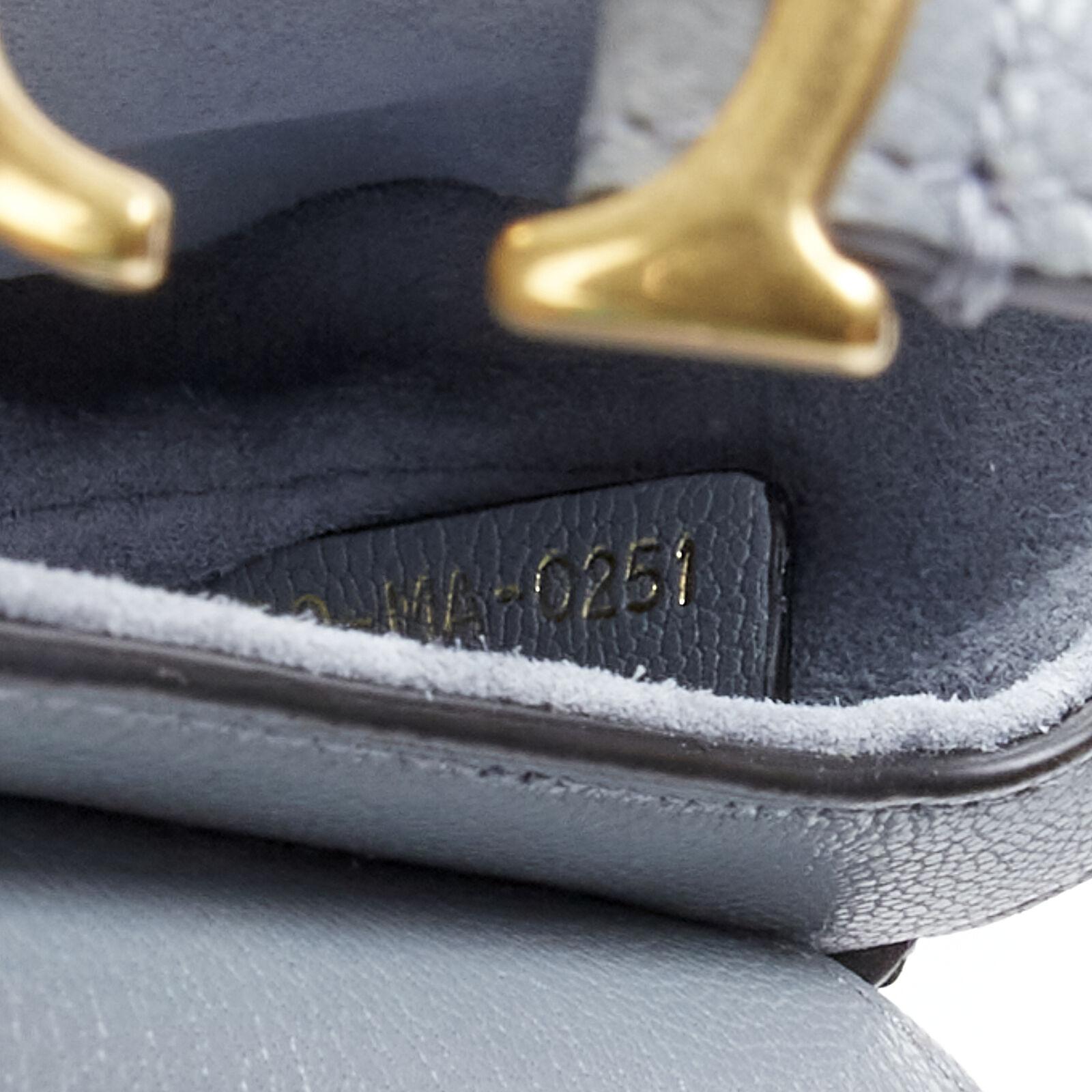 CHRISTIAN DIOR 2022 Micro Saddle blue goatskin gold CD buckle top handle bag 5