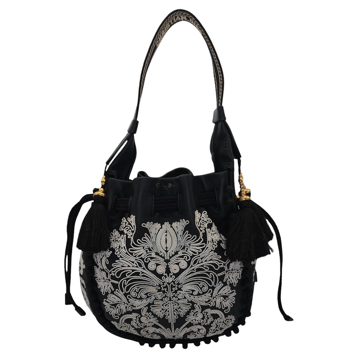 Christian Dior 2022 Ornamental Cornely-Effect Hobo Bag For Sale