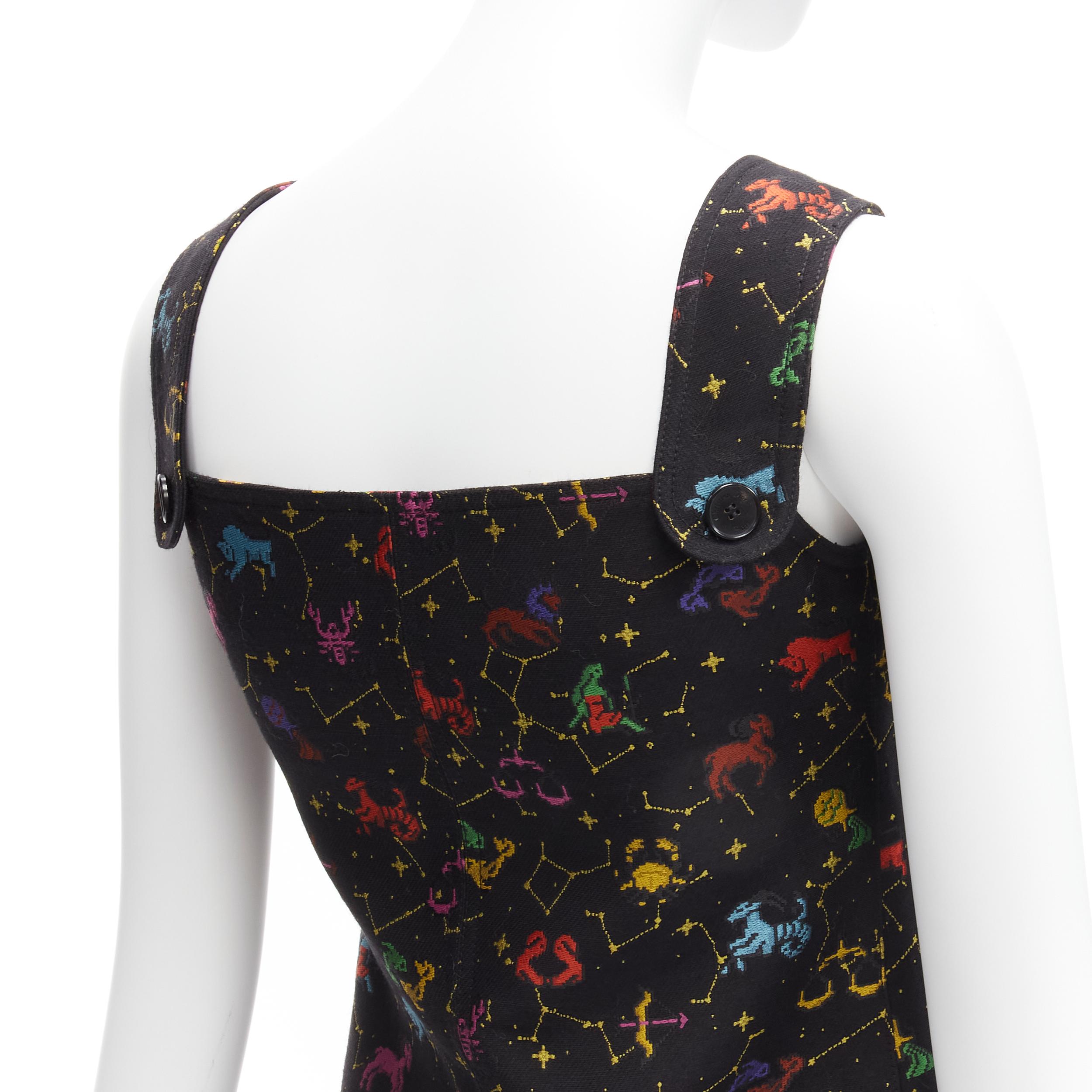 CHRISTIAN DIOR 2022 Pixel Zodiac  astrology jacquard zip front mini dress FR34  For Sale 4