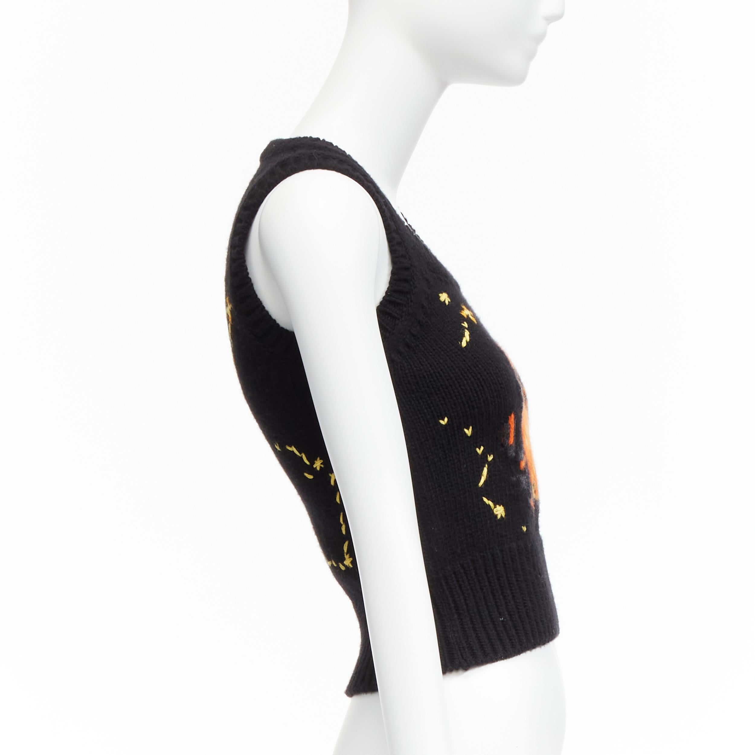 CHRISTIAN DIOR 2022 Pixel Zodiac Cancer cashmere intarsia gilet court FR34 X Excellent état - En vente à Hong Kong, NT