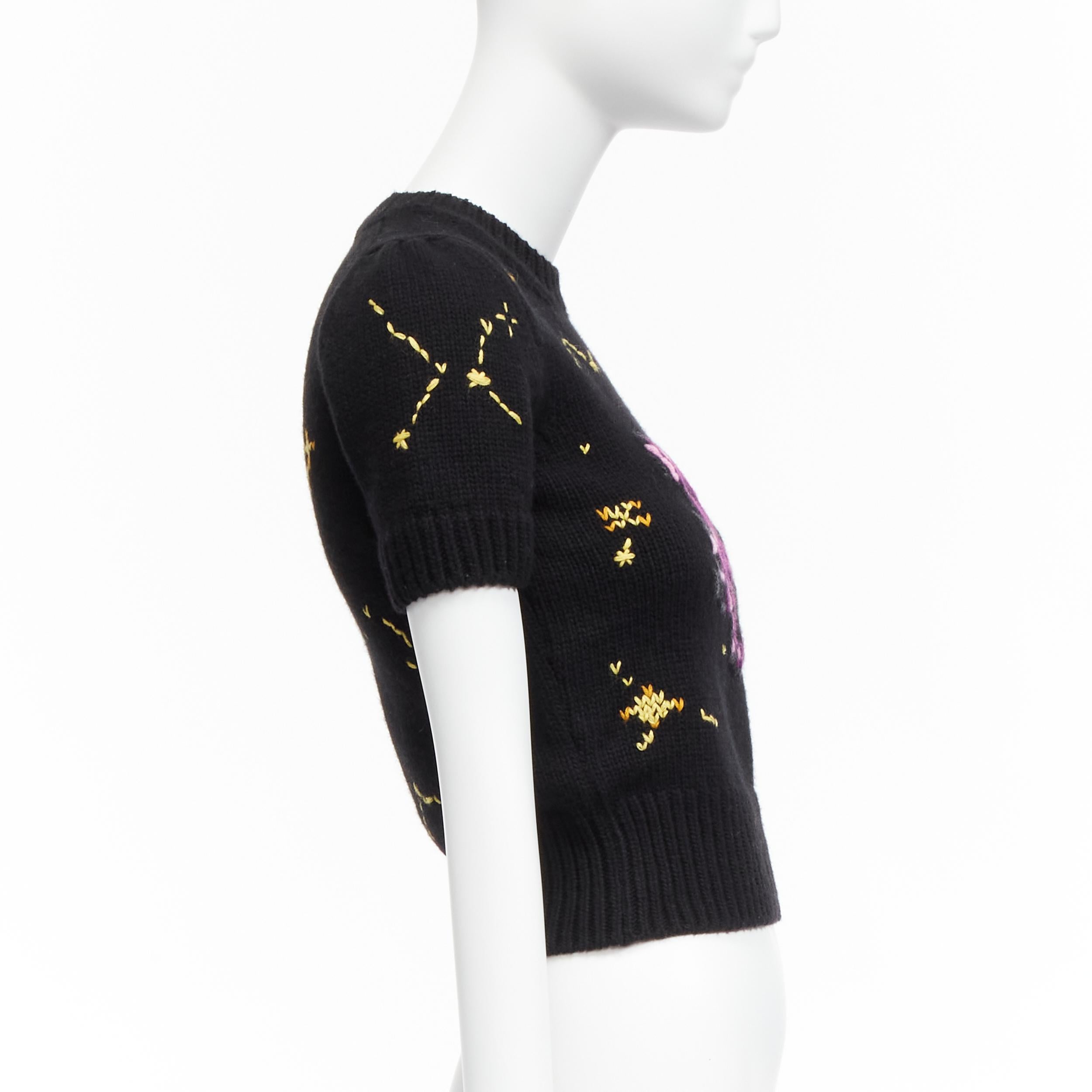 Women's CHRISTIAN DIOR 2022 Pixel Zodiac Scorpio  wool cashmere cropped sweater FR34  For Sale