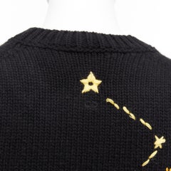 CHRISTIAN DIOR 2022 Pixel Zodiac Scorpio wool cashmere cropped sweater FR34 XS