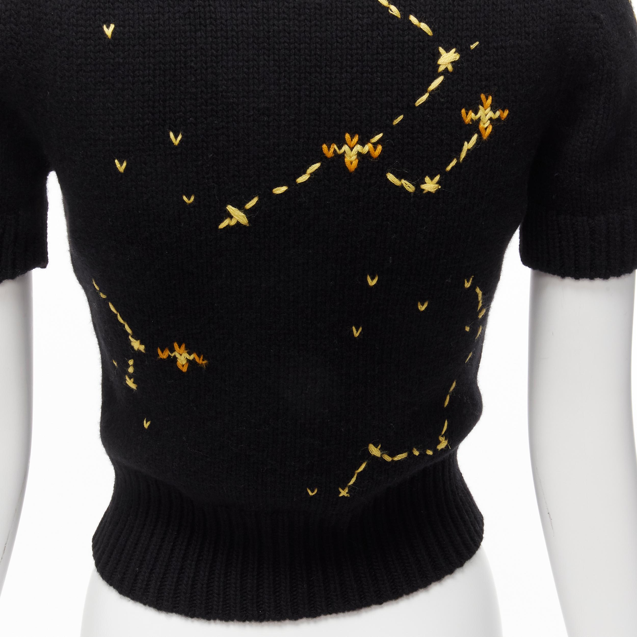 CHRISTIAN DIOR 2022 Pixel Zodiac Scorpio wool cashmere cropped sweater FR34 XS For Sale 2