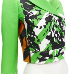 CHRISTIAN DIOR 2022 Runway green Fantaisie animalier cropped jacket FR34 XS