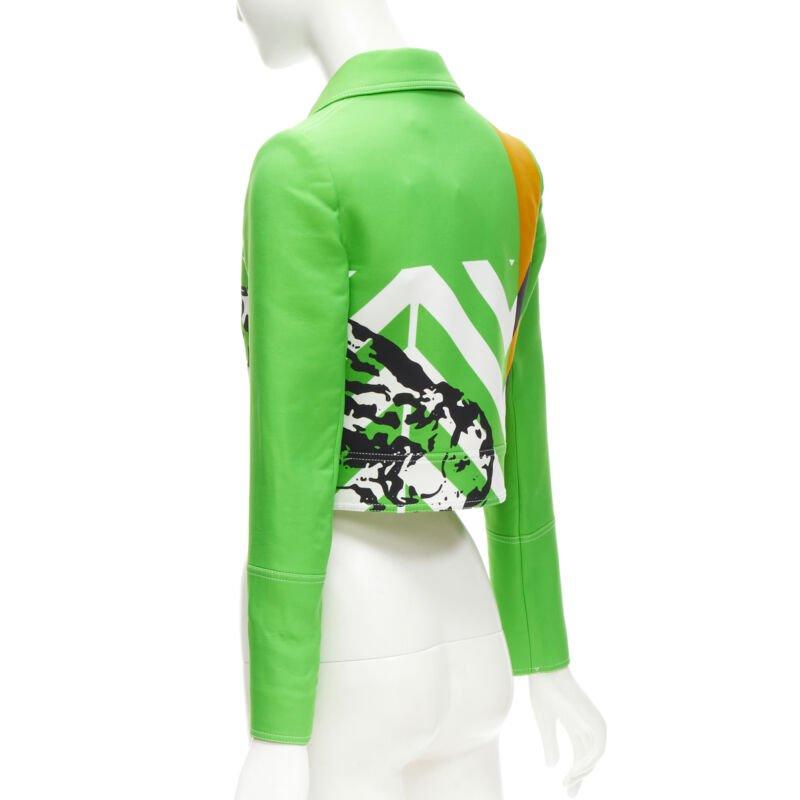 CHRISTIAN DIOR 2022 Runway green Fantaisie animalier cropped jacket FR34 XS For Sale 2