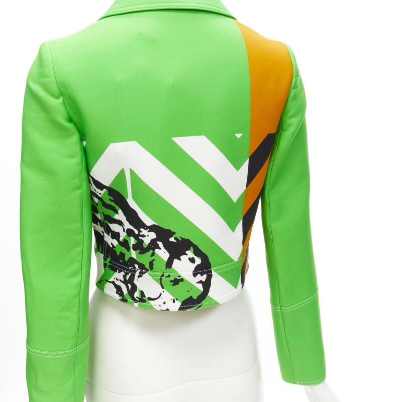 CHRISTIAN DIOR 2022 Runway green Fantaisie animalier cropped jacket FR34 XS For Sale 4