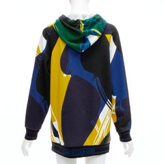 CHRISTIAN DIOR 2022 Runway logo hem abstract colorblock hoodie XS