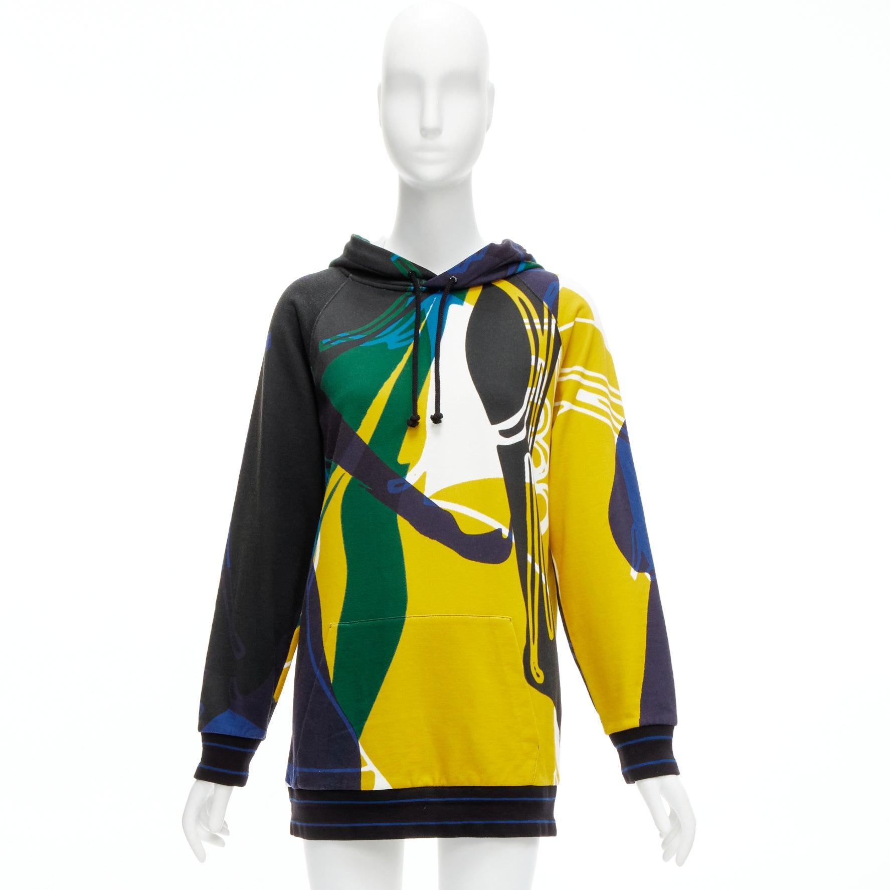 CHRISTIAN DIOR 2022 Felpa con cappuccio astratta con logo sull'orlo della passerella XS in vendita 4