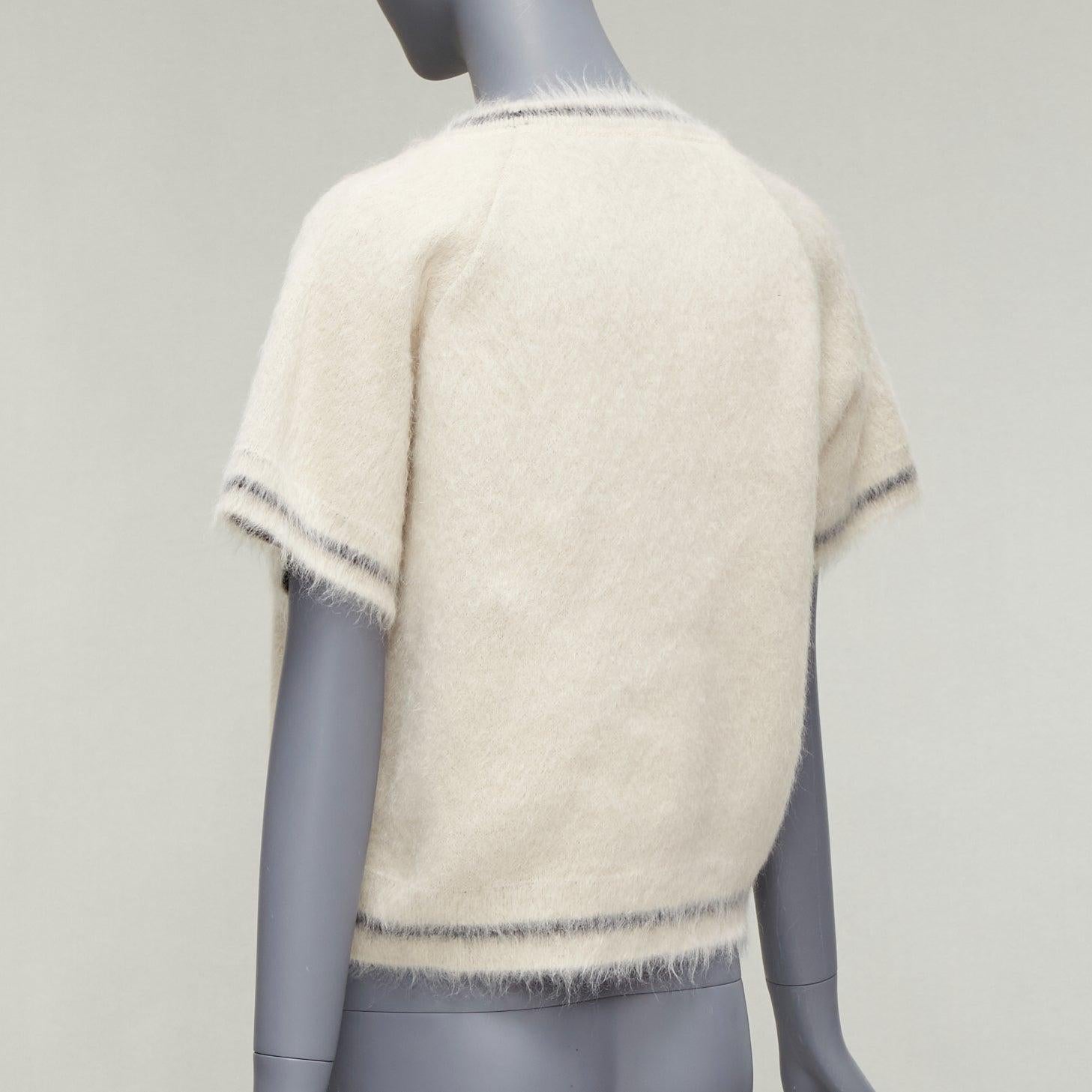 CHRISTIAN DIOR 2022 Runway L'union fait la Force  mohair stamp sweater FR34 XS For Sale 2