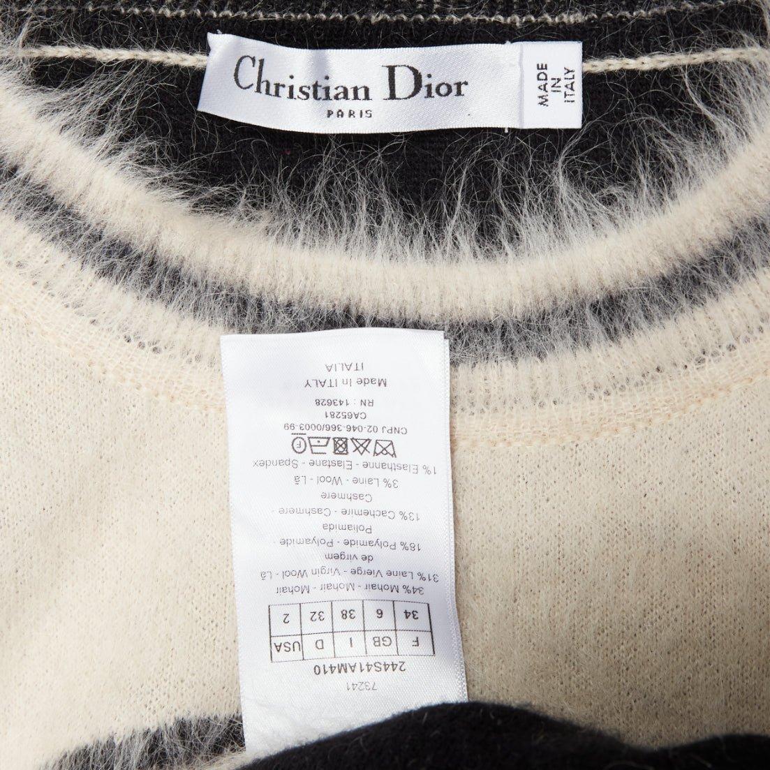 CHRISTIAN DIOR 2022 Runway L'union fait la Force  mohair stamp sweater FR34 XS For Sale 4