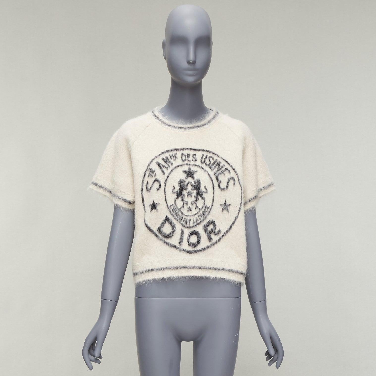 CHRISTIAN DIOR 2022 Runway L'union fait la Force  mohair stamp sweater FR34 XS 4