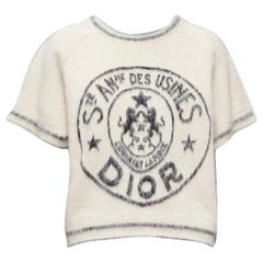CHRISTIAN DIOR 2022 Runway L'union fait la Force  mohair stamp sweater FR34 XS