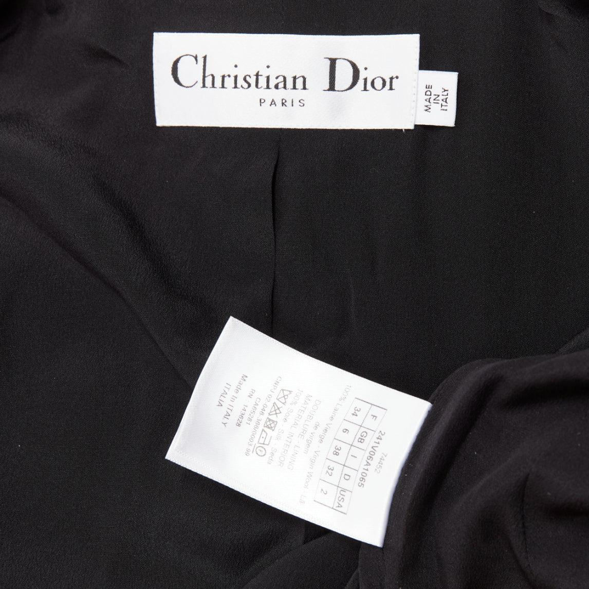 CHRISTIAN DIOR 2022 Runway yellow tartan virgin wool bar jacket blazer FR34 For Sale 5