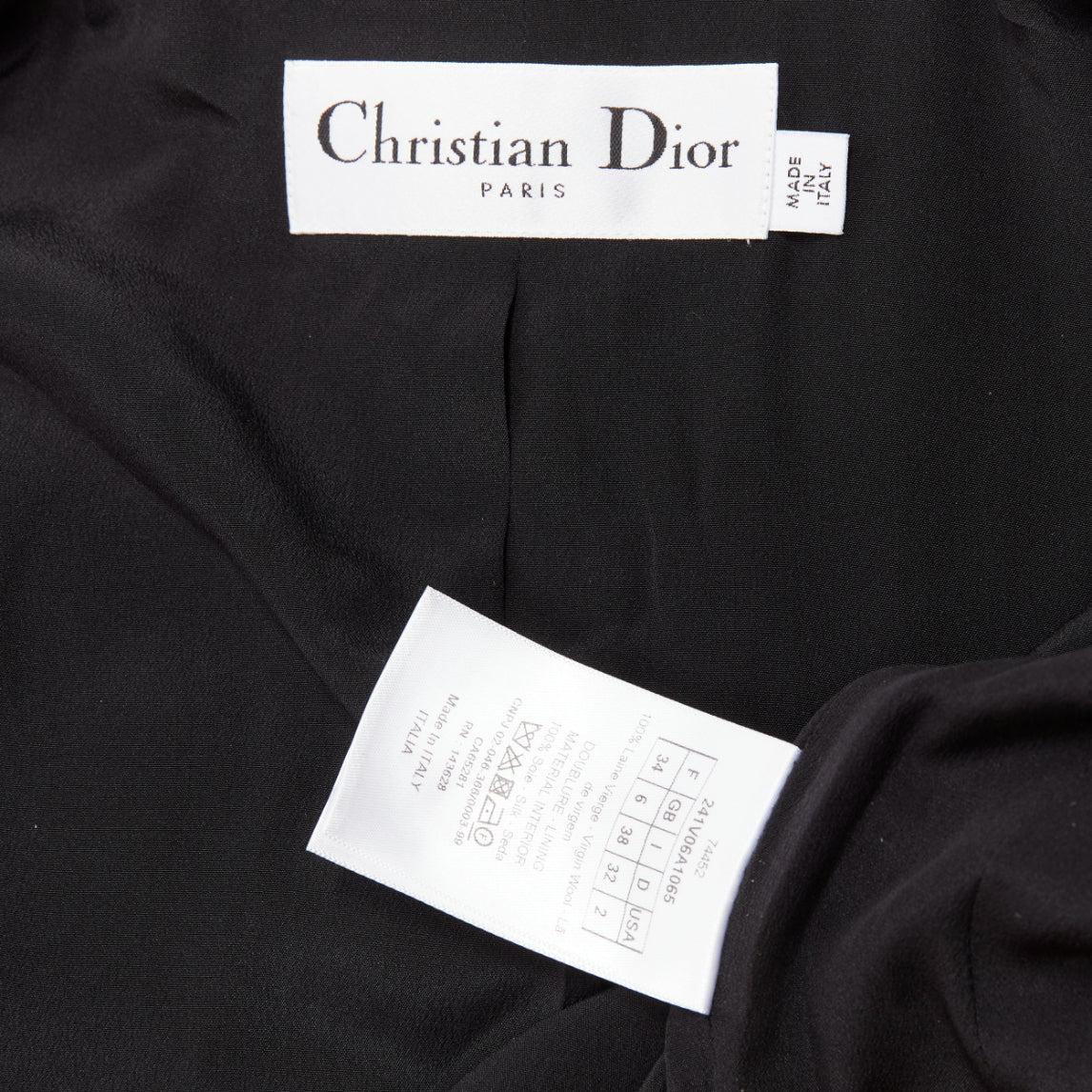 CHRISTIAN DIOR 2022 Runway yellow tartan virgin wool bar jacket blazer FR34 4