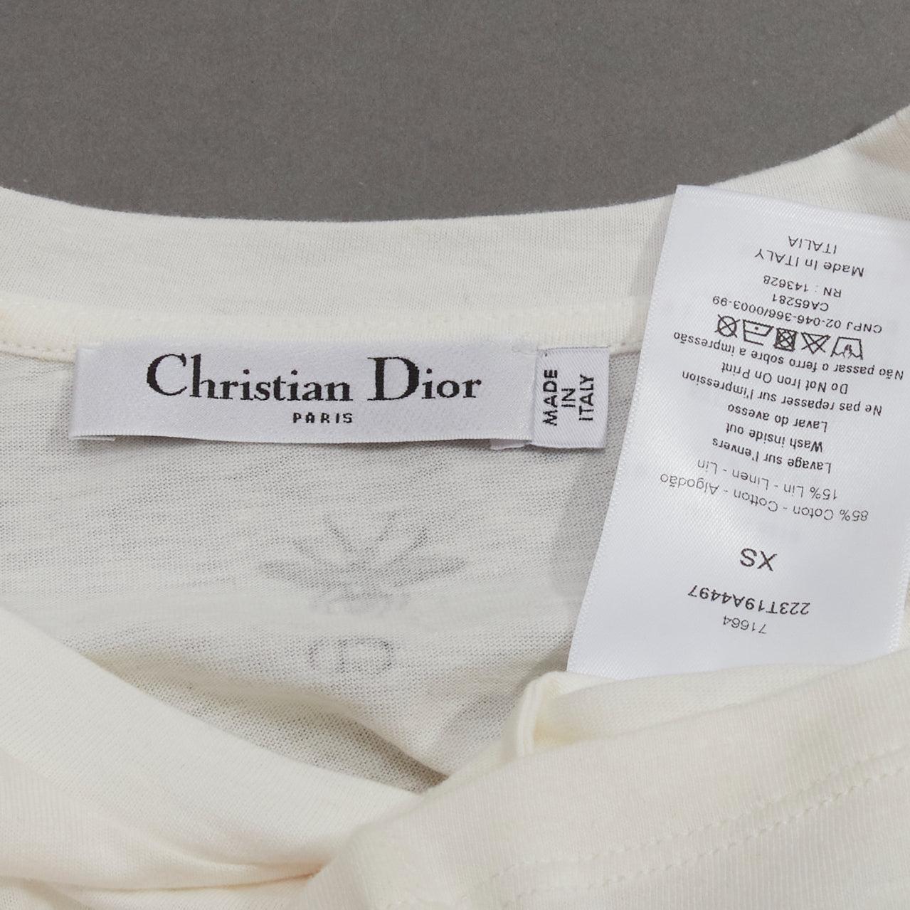 CHRISTIAN DIOR 2022 Vibe - T-shirt à manches courtes imprimé d'un logo étoilé rose néon XS en vente 3