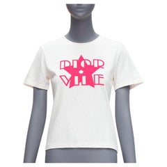 CHRISTIAN DIOR 2022 Vibe - T-shirt à manches courtes imprimé d'un logo étoilé rose néon XS