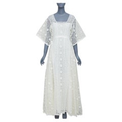 CHRISTIAN DIOR 2023 patchwork cutout floral embroidery lace maxi dress FR38 M