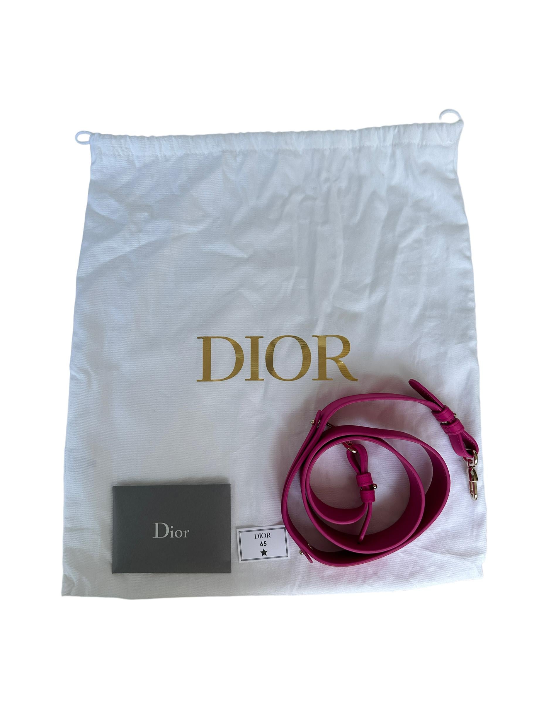 Christian Dior 2023 Rani Pink Leather Cannage Quilted My ABCDior Small Lady Dior For Sale 5