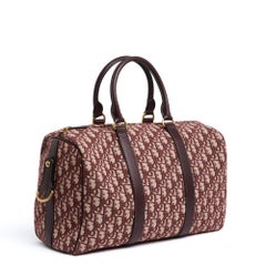 Christian Dior 2023 Sac Bowling Groove 40 Jacquard Oblique Burgundy Pristine