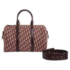 Christian Dior 2023 Sac Bowling Groove 40 Jacquard Oblique Borgogna Pristine