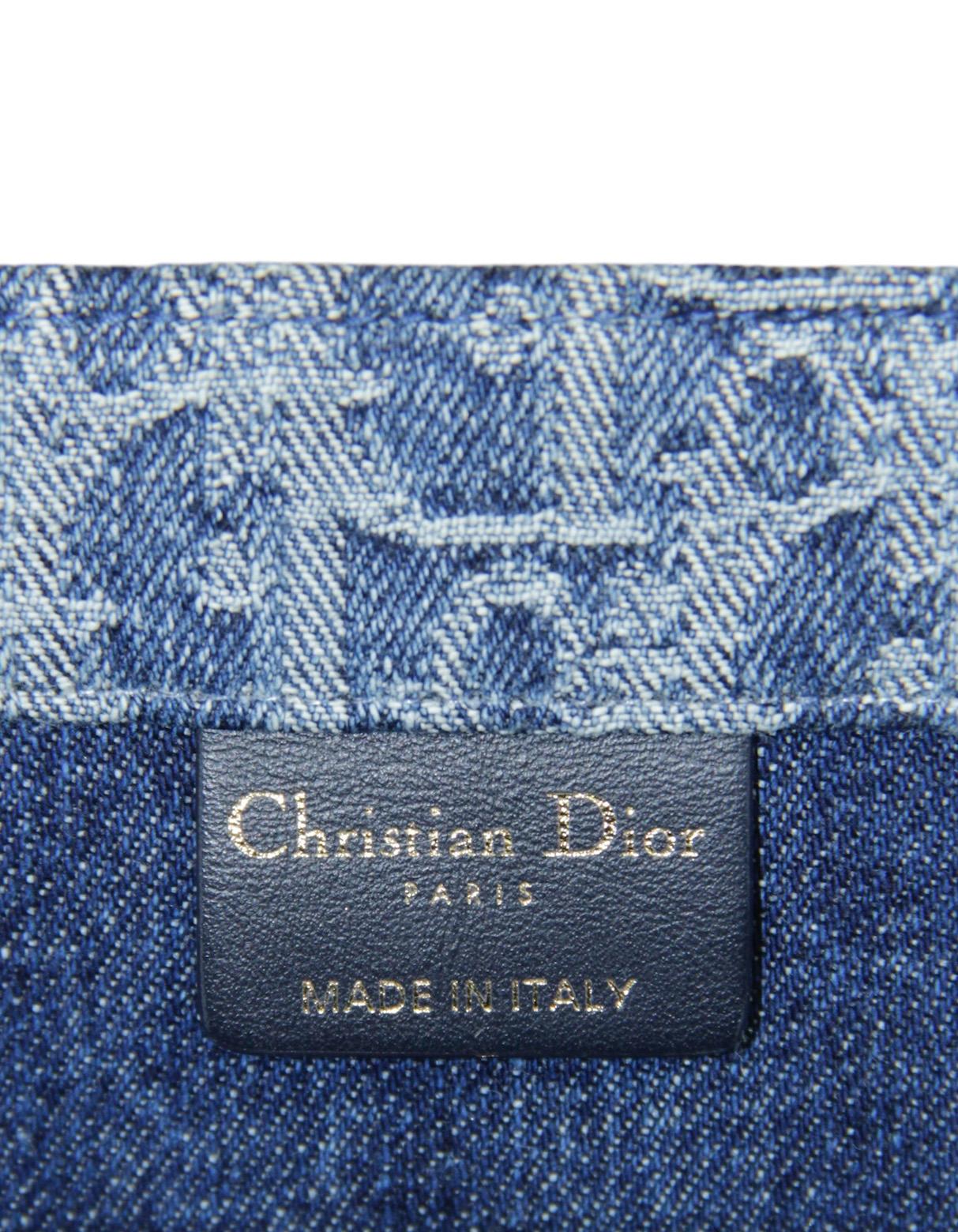 Christian Dior 2024 Blue Ombre Denim Oblique Jacquard Medium Book Tote Bag 1