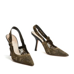 Christian Dior 2024 Escarpins EU39 Jadior Embroided Slingback Pumps UK6 US8.5