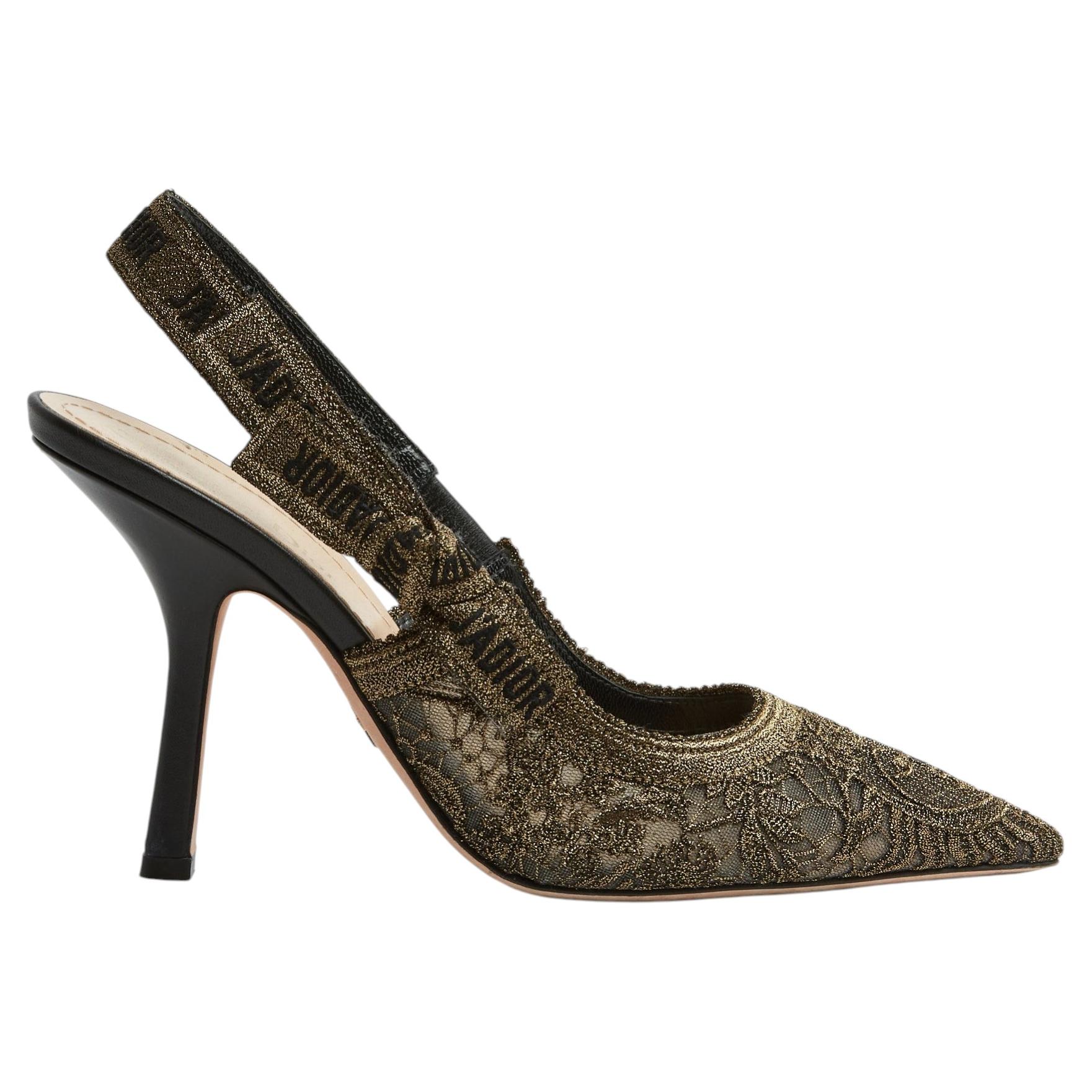 Christian Dior 2024, zapatos de tacón EU39, Jadior, con bordado y talón abierto, UK6, US8,5 en venta