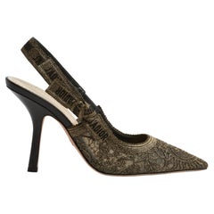 Christian Dior 2024 Escarpins EU39 Jadior Embroided Slingback Pumps UK6 US8.5