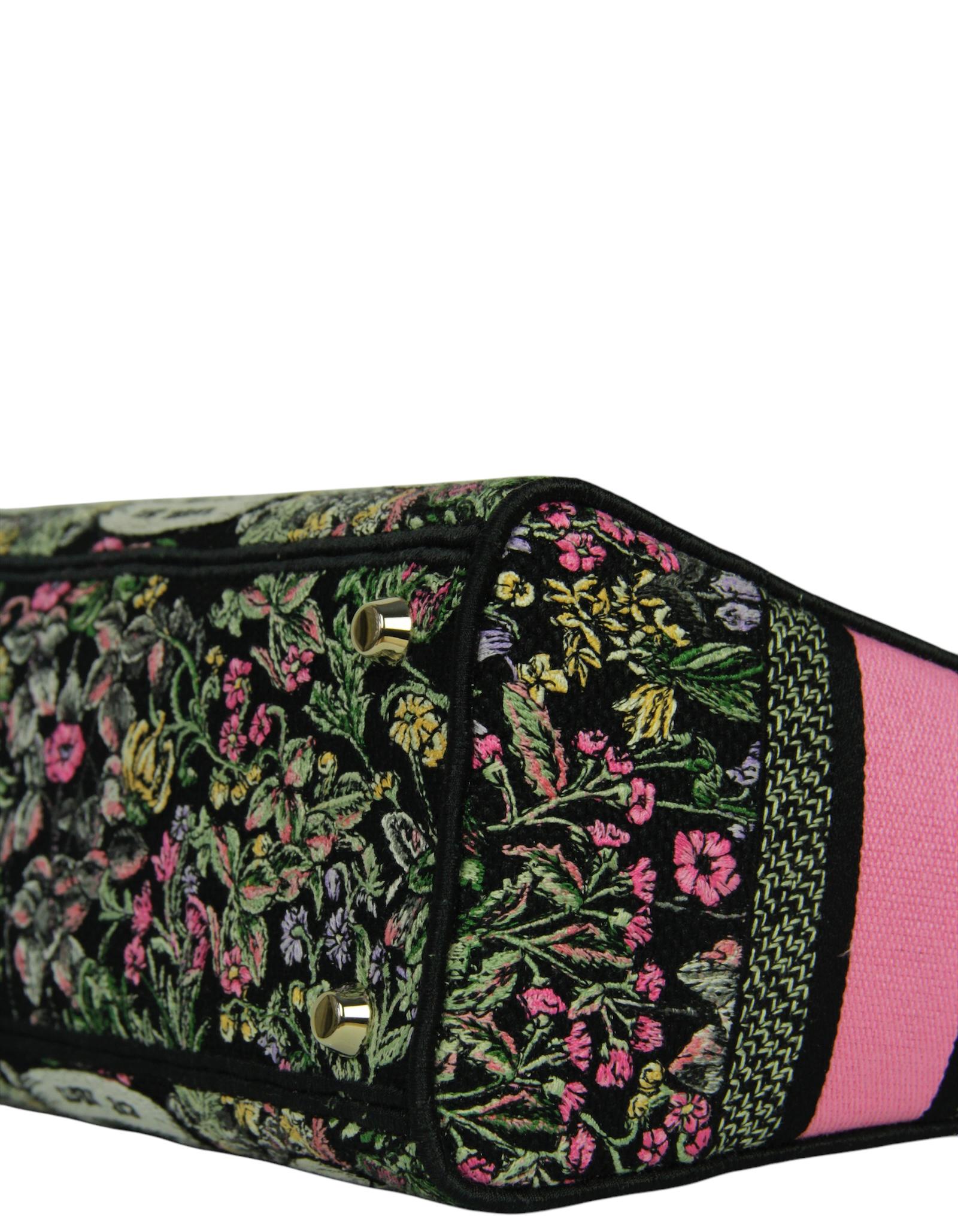 Christian Dior 2024 Floral Embroidered Canvas Medium Lady D-Lite Bag 1
