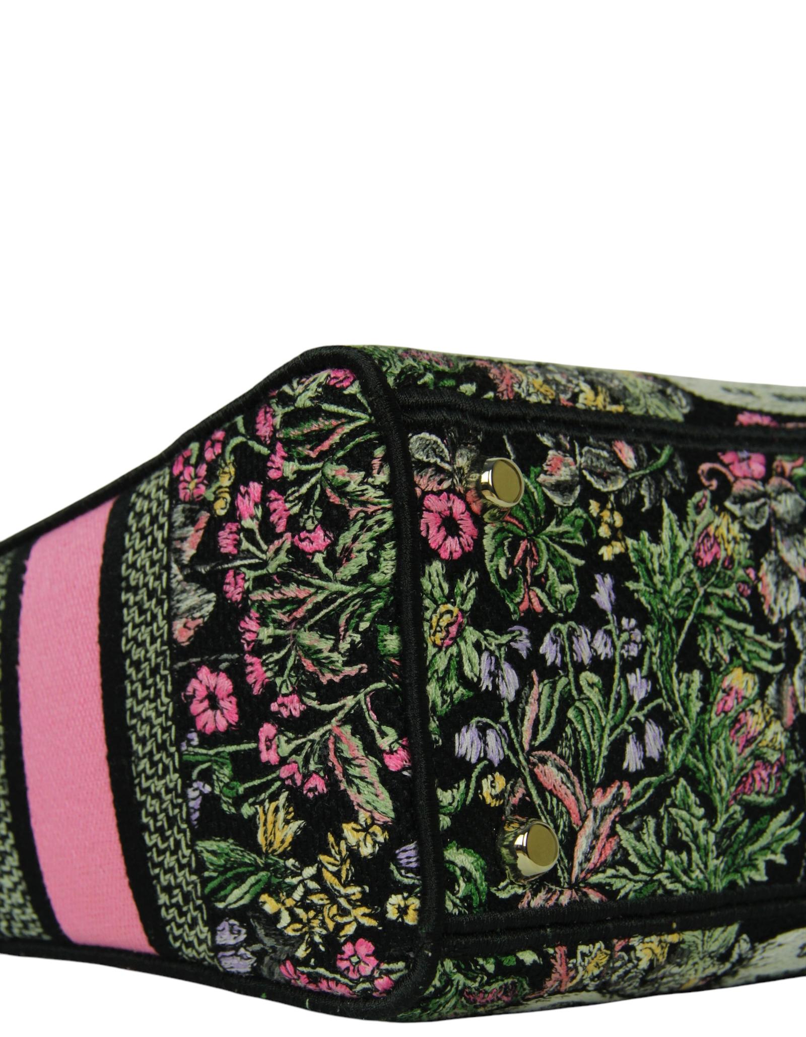 Christian Dior 2024 Floral Embroidered Canvas Medium Lady D-Lite Bag 2