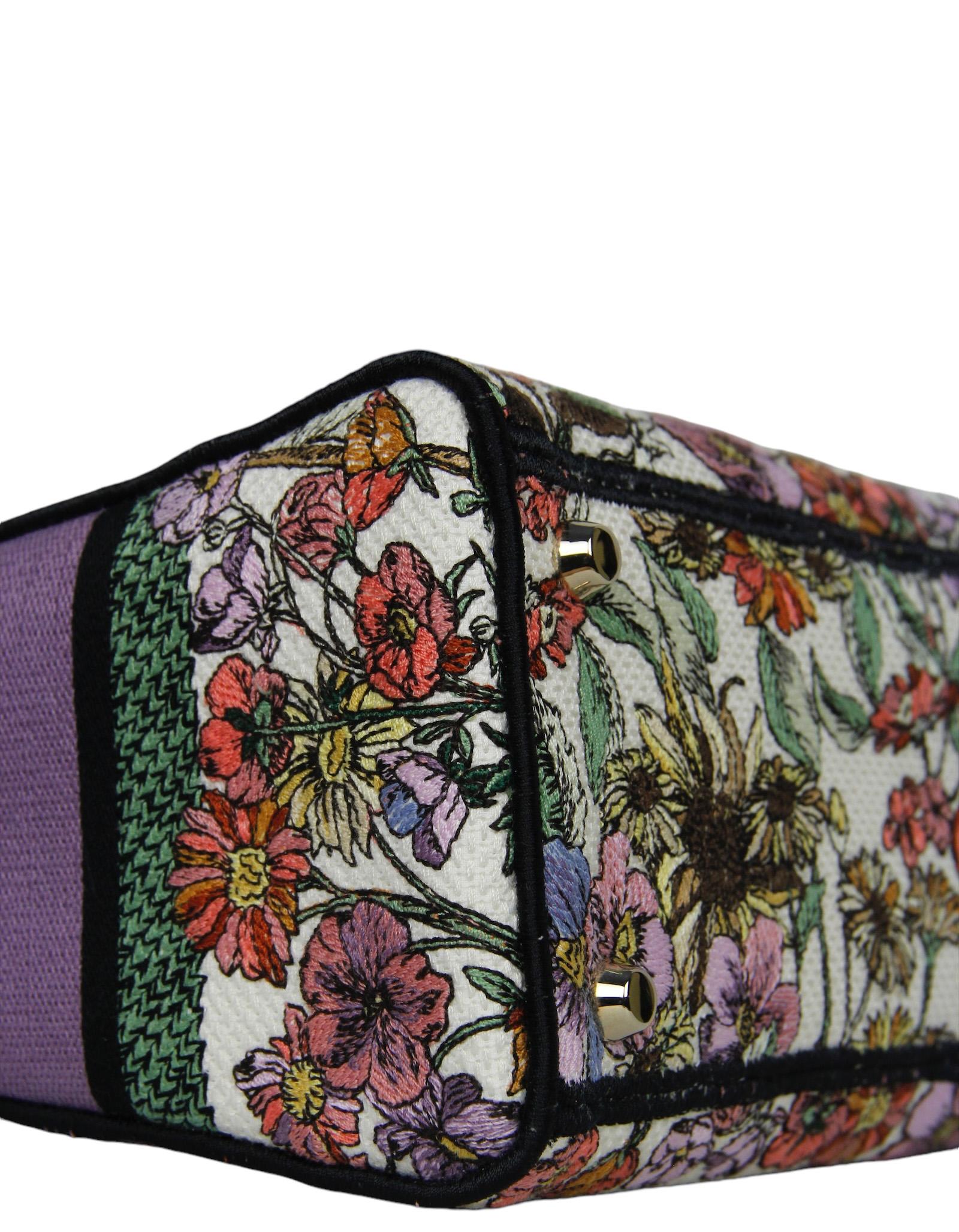 Christian Dior 2024 Floral Embroidered Canvas Medium Lady D-Lite Bag rt $5300 1