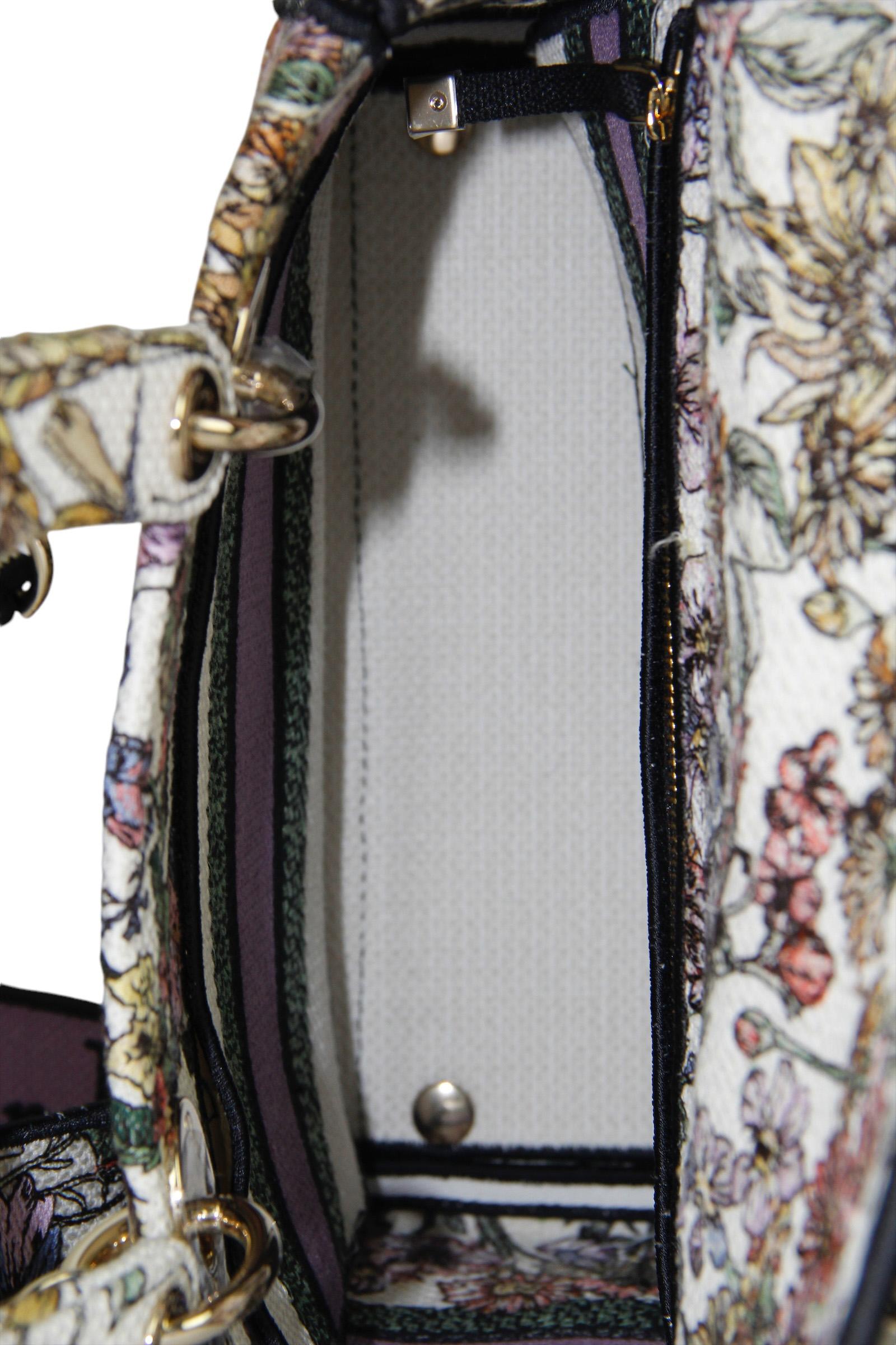 Christian Dior 2024 Floral Embroidered Canvas Medium Lady D-Lite Bag rt $5300 2